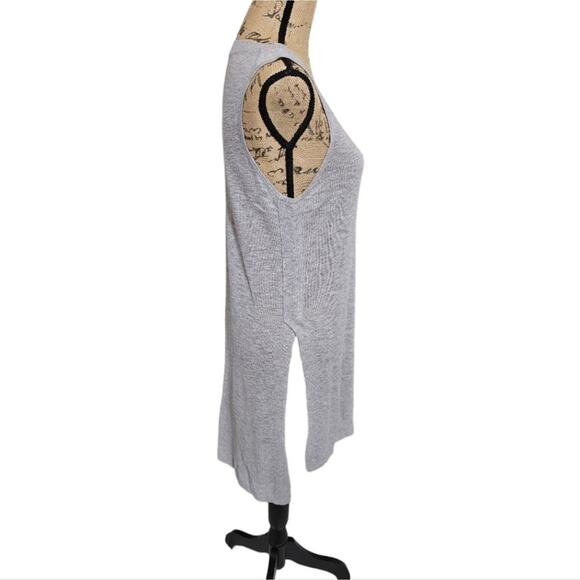 Leo & Sage Grey Super Fine Flax Sweater tunic Size Medium - Picture 2 of 5